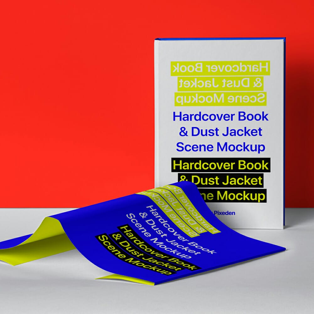 Dust Jacket Hardcover PSD Book Mockup Set