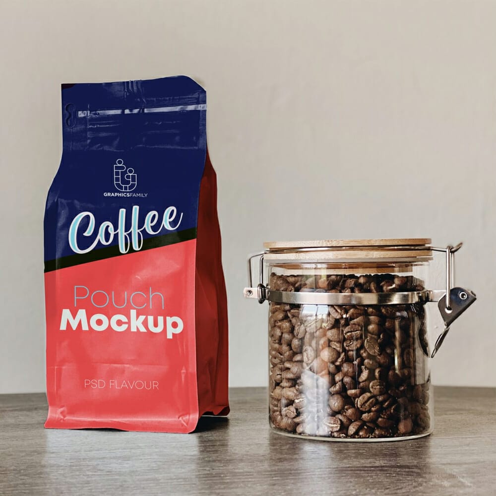 Eco Friendly Coffee Pouch Design Mockup