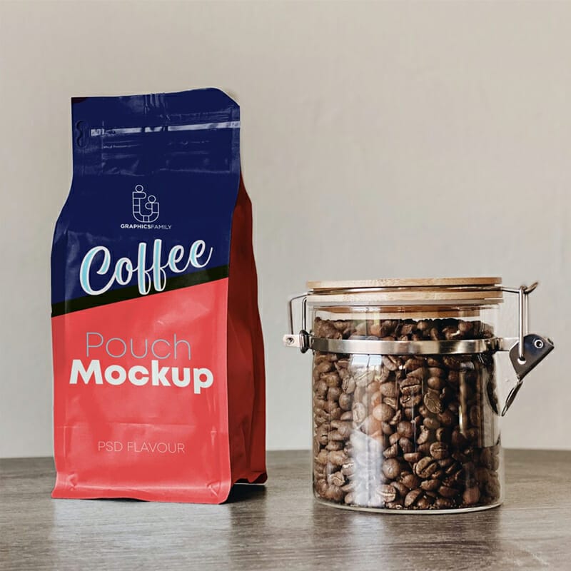 Eco Friendly Coffee Pouch Design Mockup
