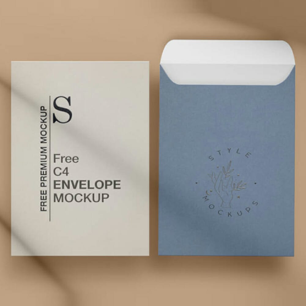 Free C4 Envelope Mockup PSD