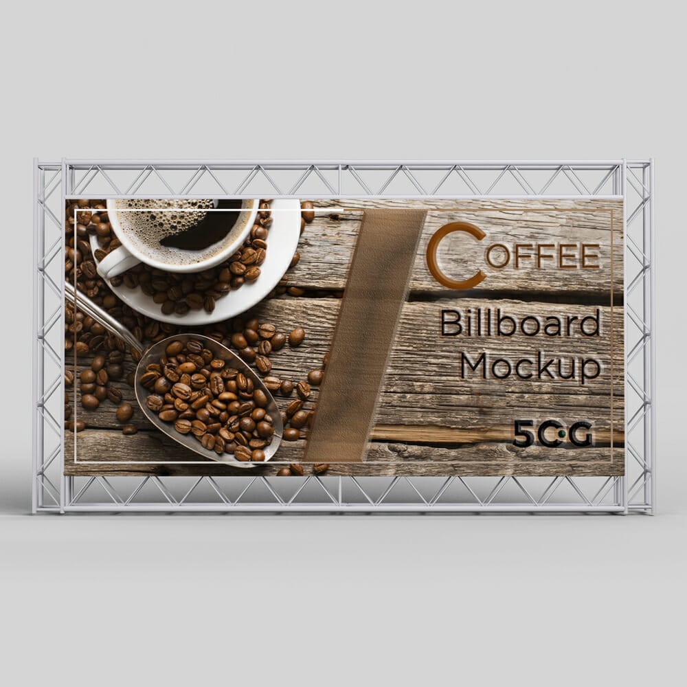 Free Coffee Billboard Mockup PSD