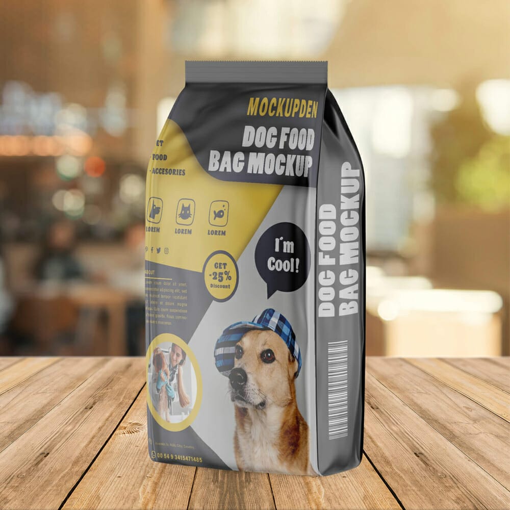 Free Dog Food Bag Mockup PSD Template