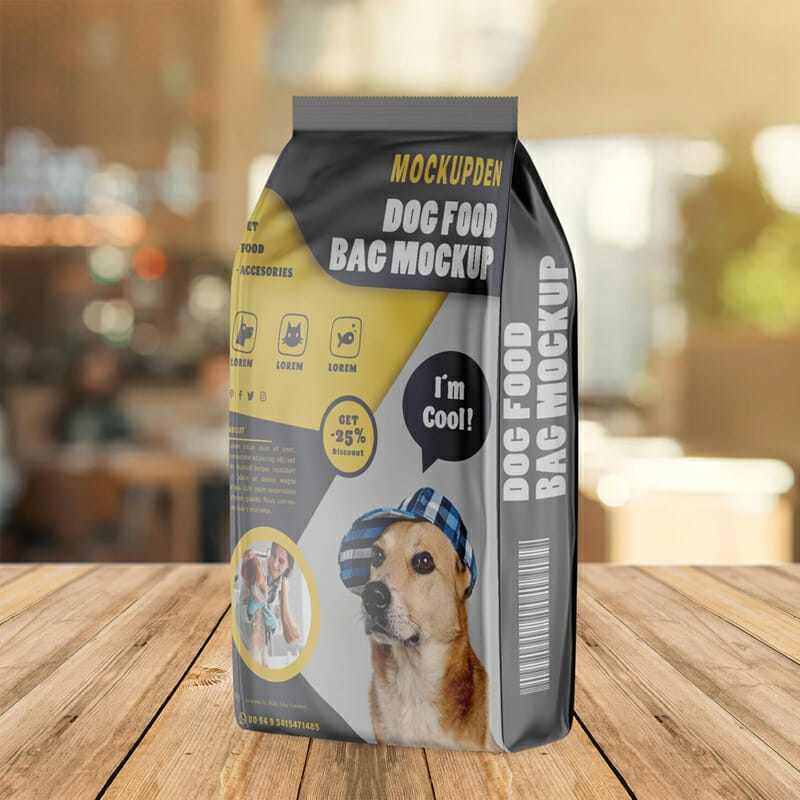Free Dog Food Bag Mockup PSD Template