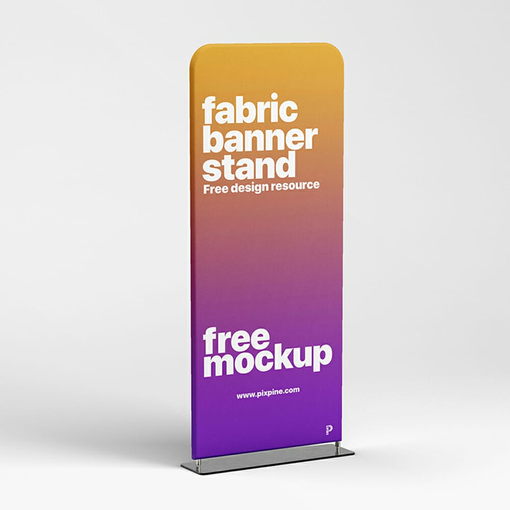 Free Fabric Banner Stand Mockup