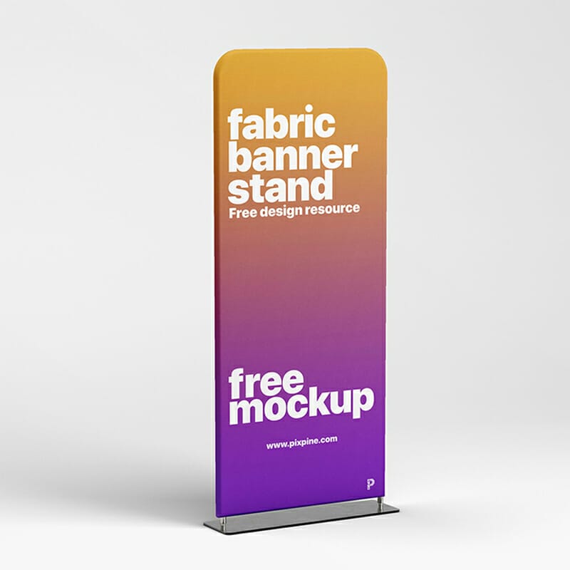 Free Fabric Banner Stand Mockup