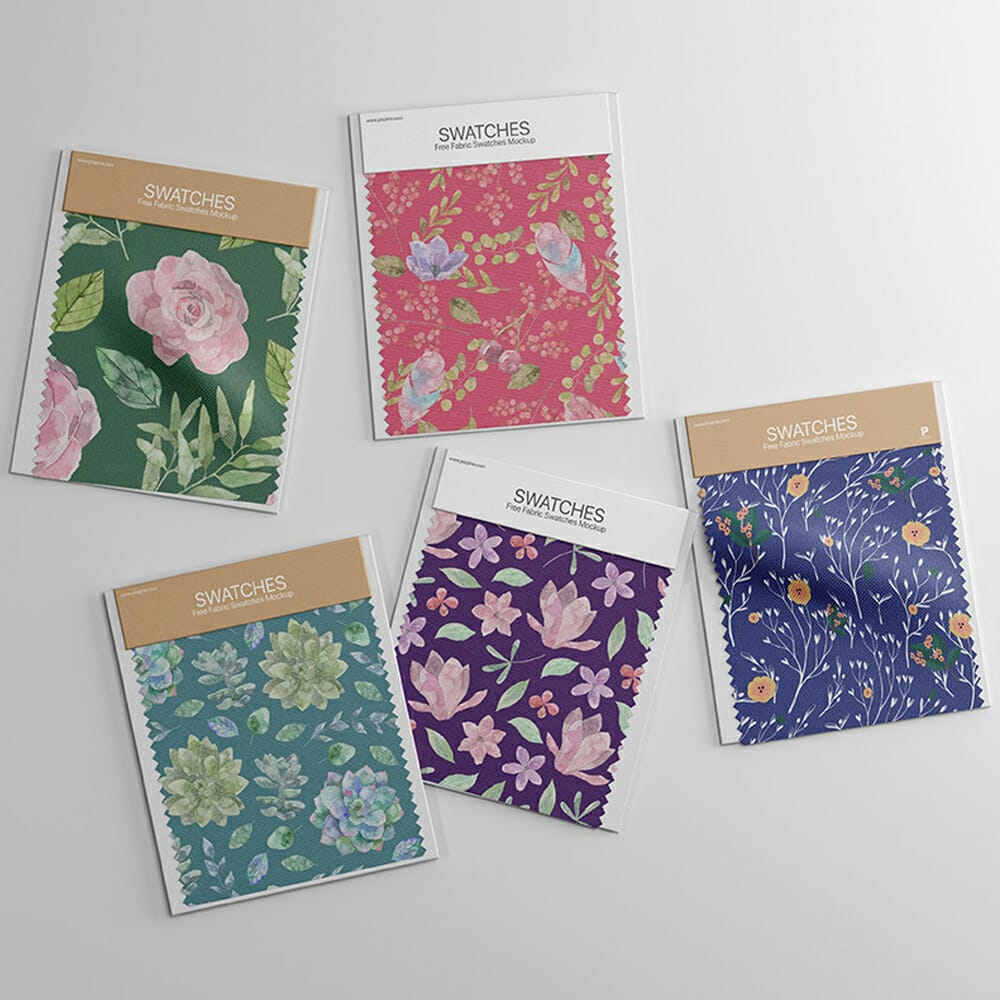 Free Fabric Swatches Mockup