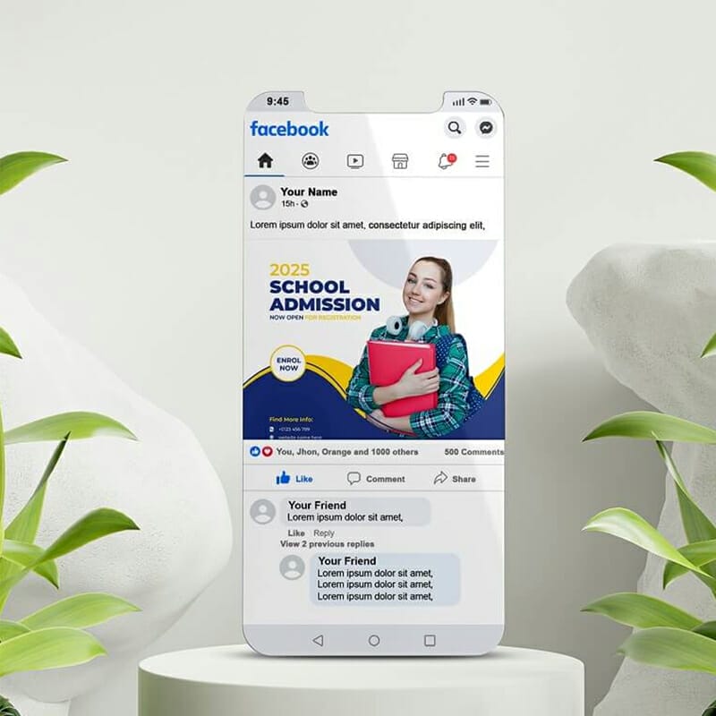 Free Facebook Carousel Mockup PSD Template