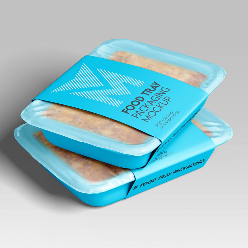 Free Food Tray Packaging Mockup