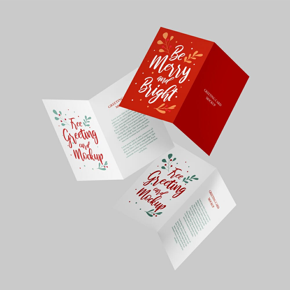 Free Greeting Card Mockup Set