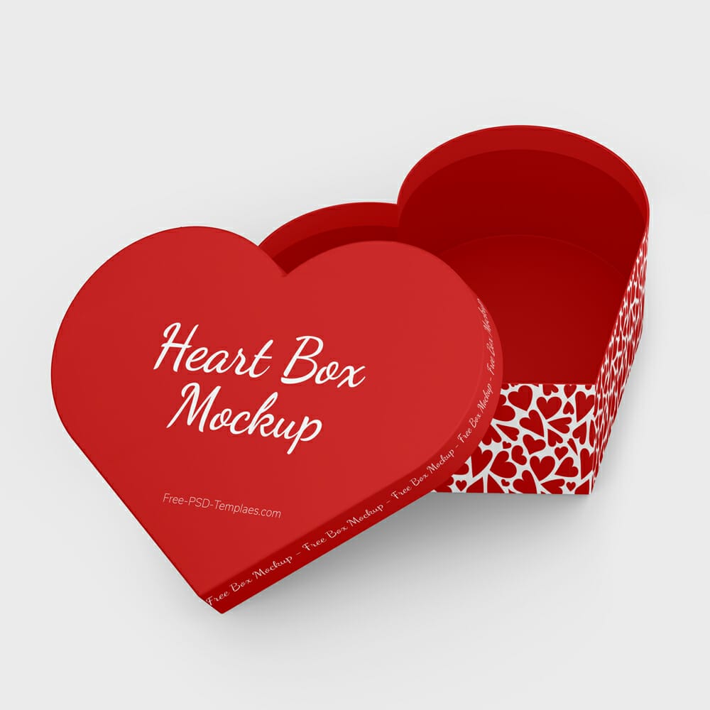 Free Heart Box Mockup