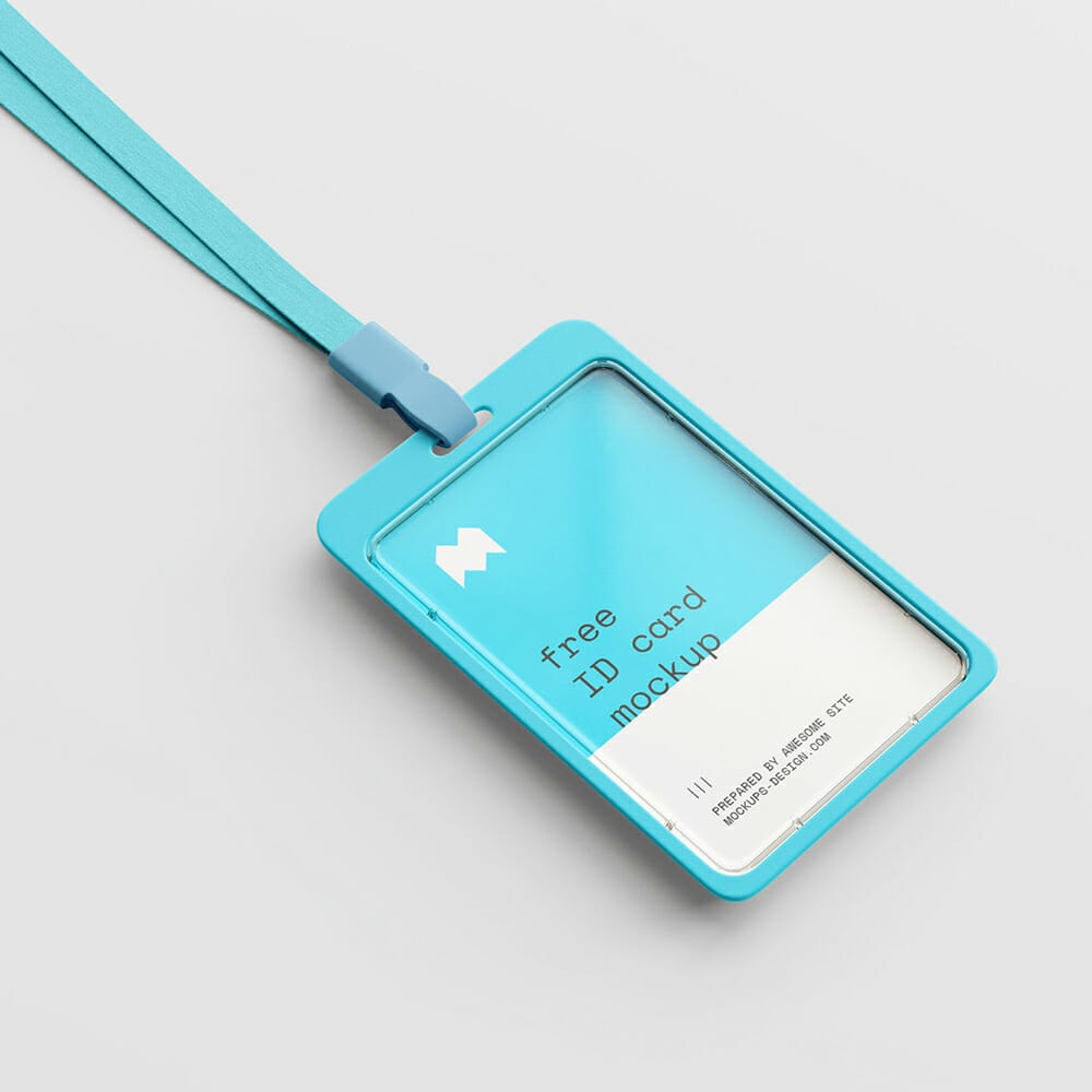 Free ID Card Holder Mockup
