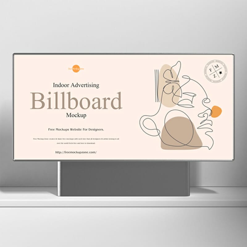 Free Indoor Advertising Billboard Mockup