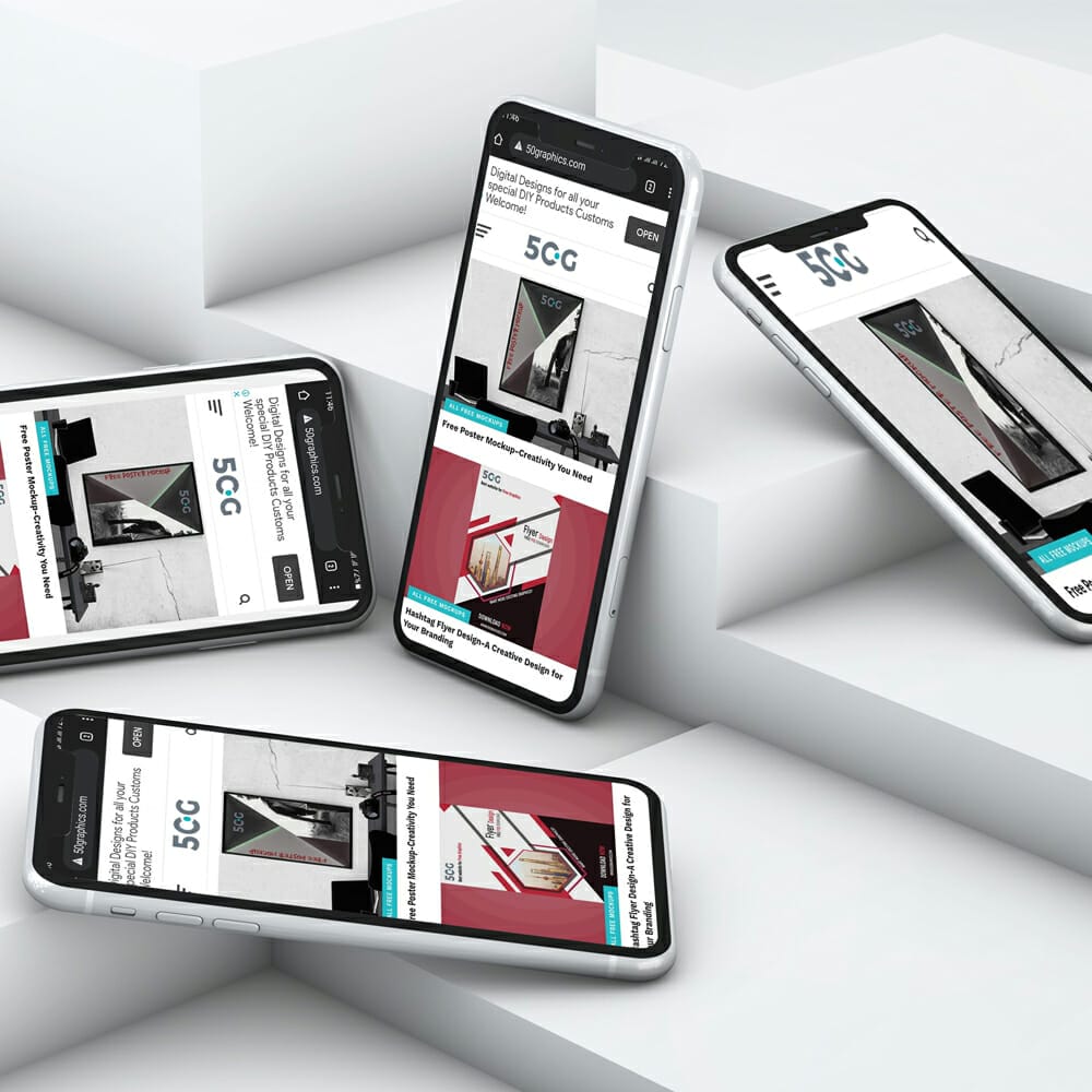 Free Isometric iPhone Mockup