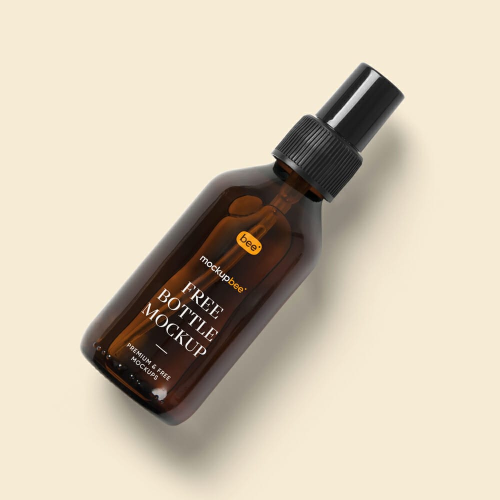 Free Lying Spray Bottle Mockup