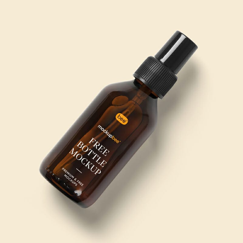 Free Lying Spray Bottle Mockup