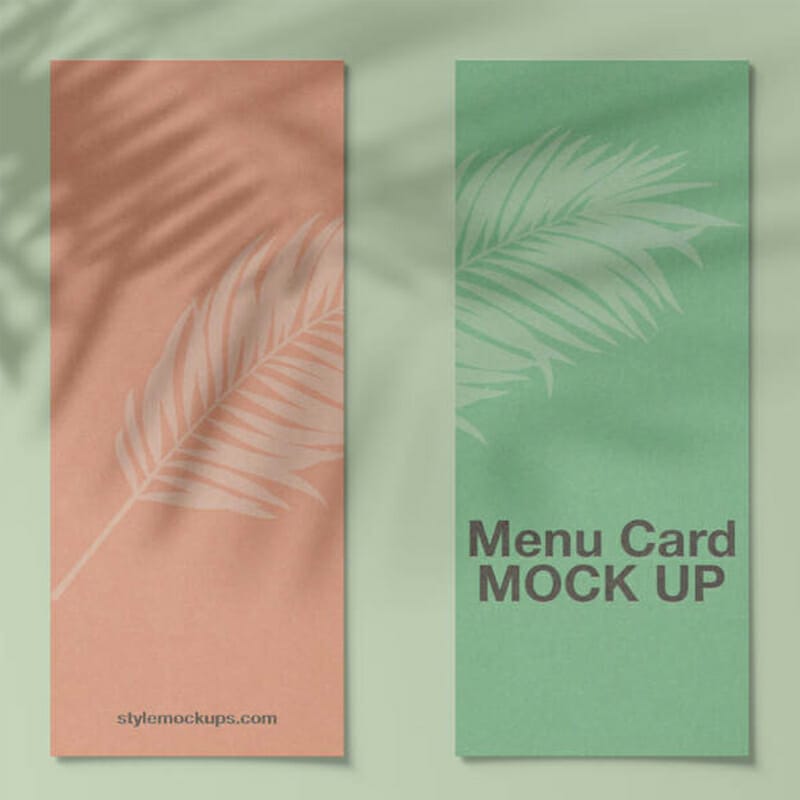 Free Menu Card Mockup