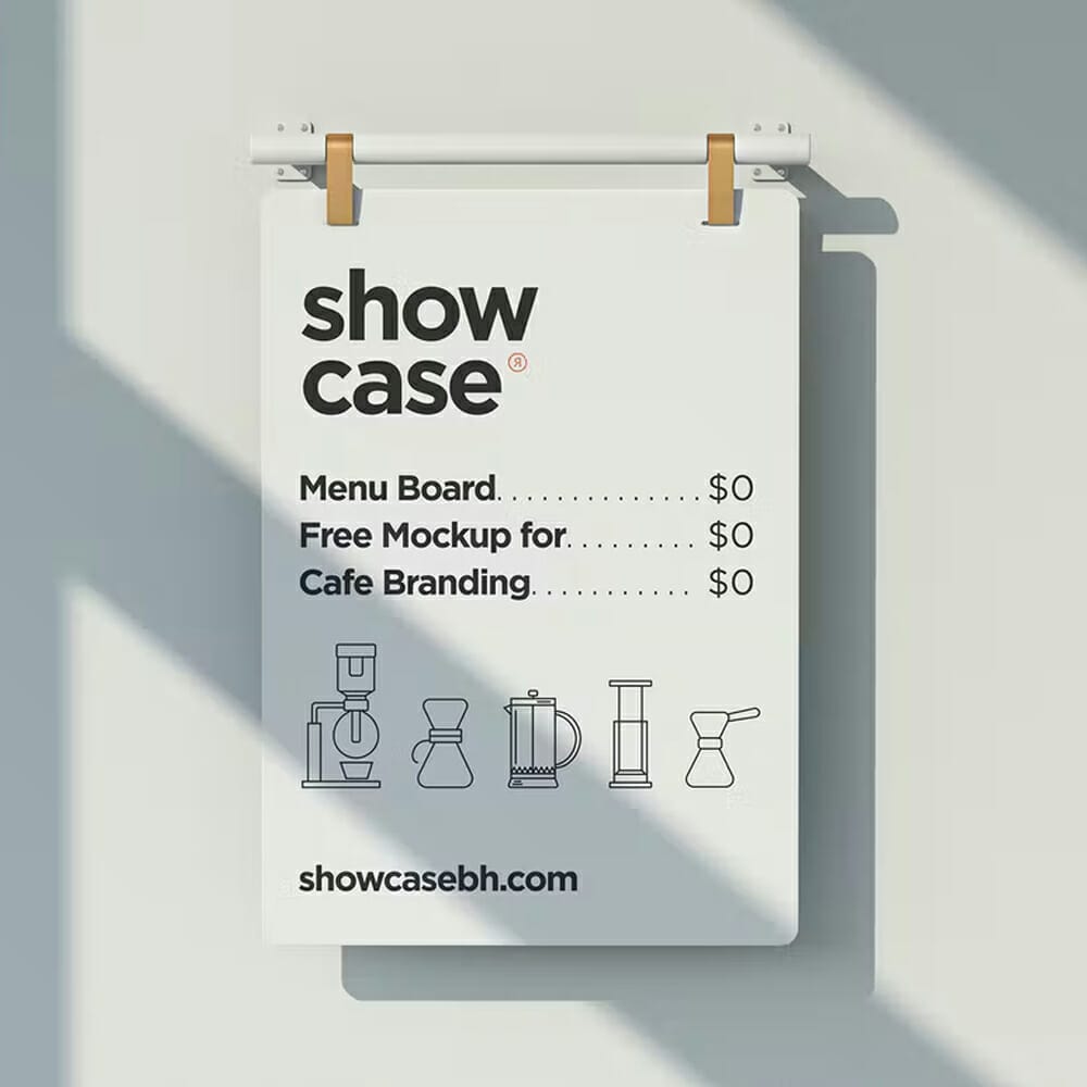 Free MenuBoard Mockup