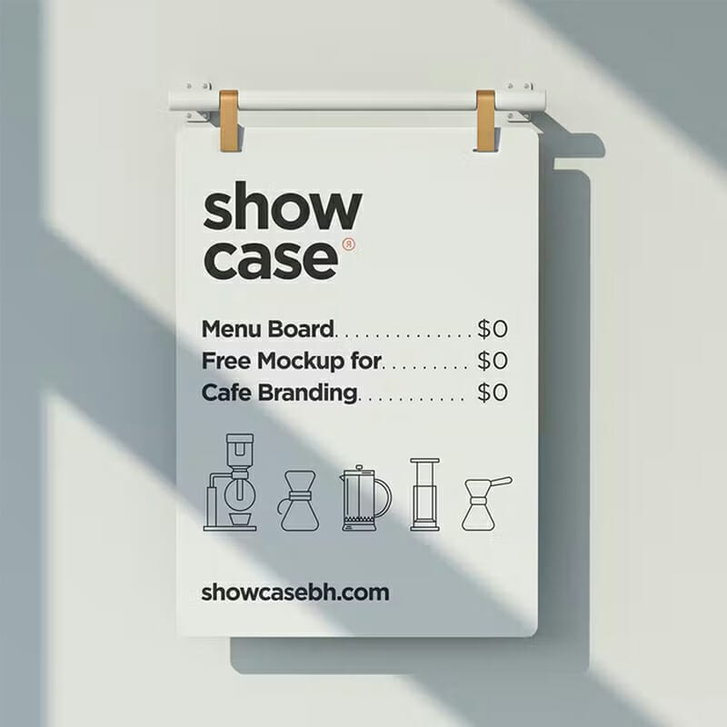 Free MenuBoard Mockup