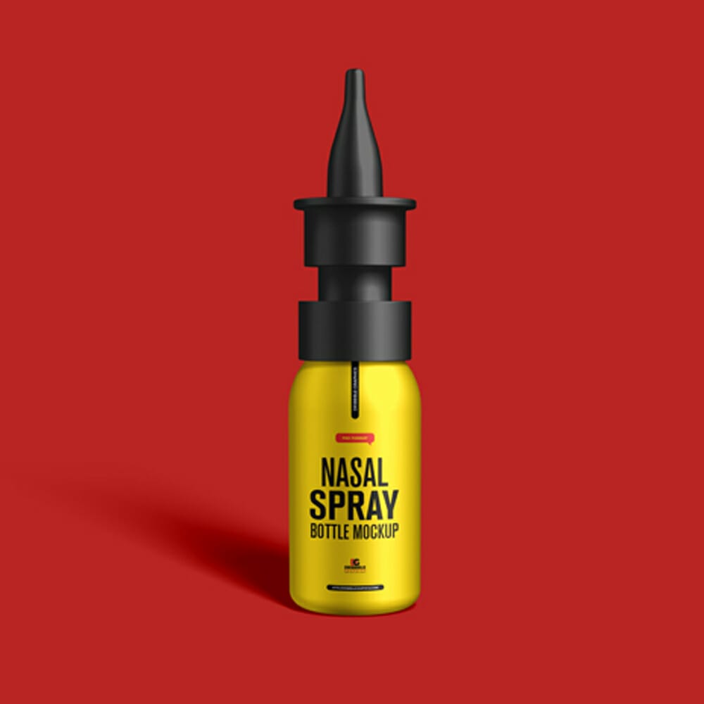 Free Nasal Spray Bottle Mockup