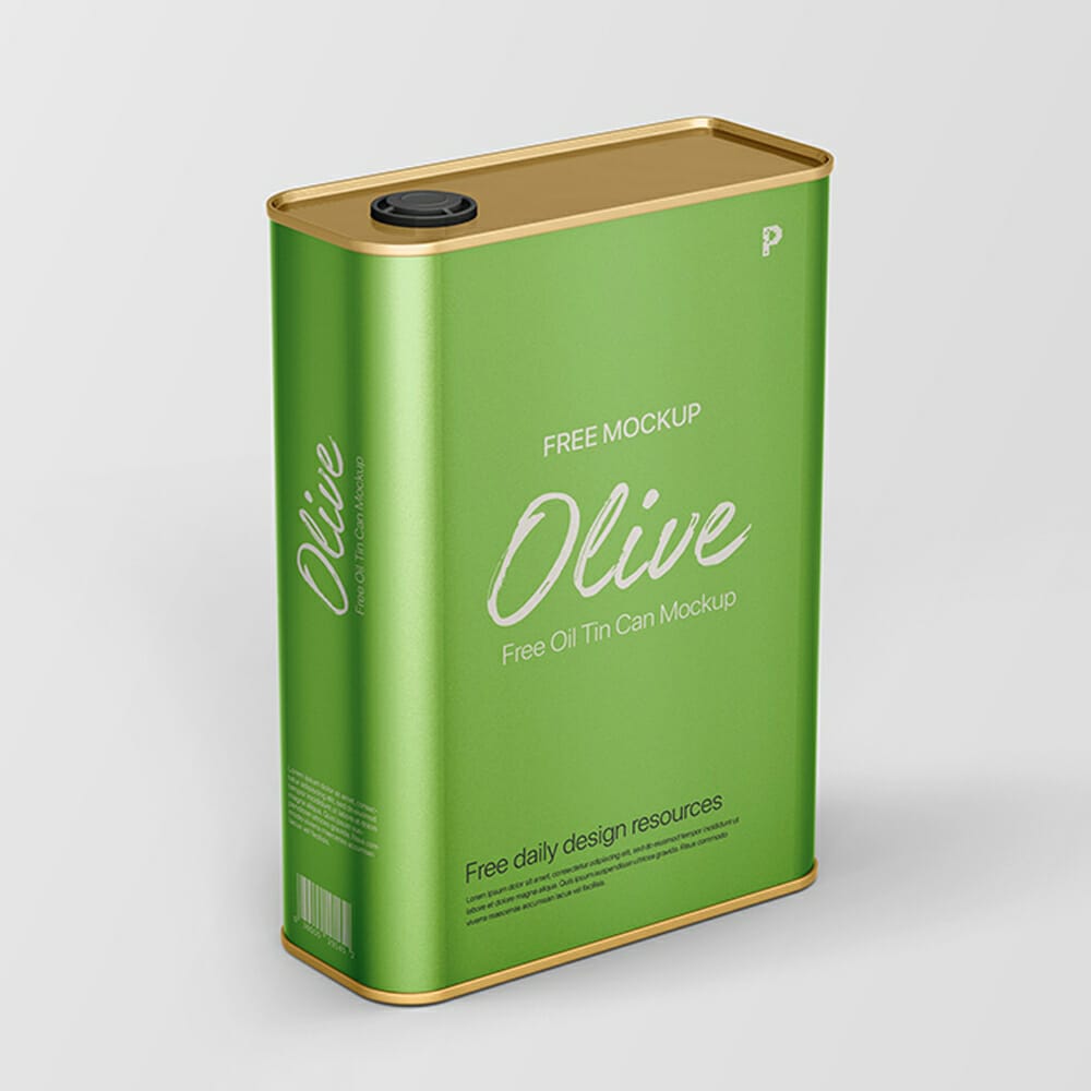 Free Oil Tin Can Mockup