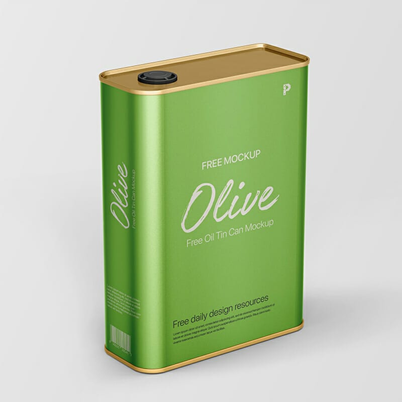 Free Oil Tin Can Mockup