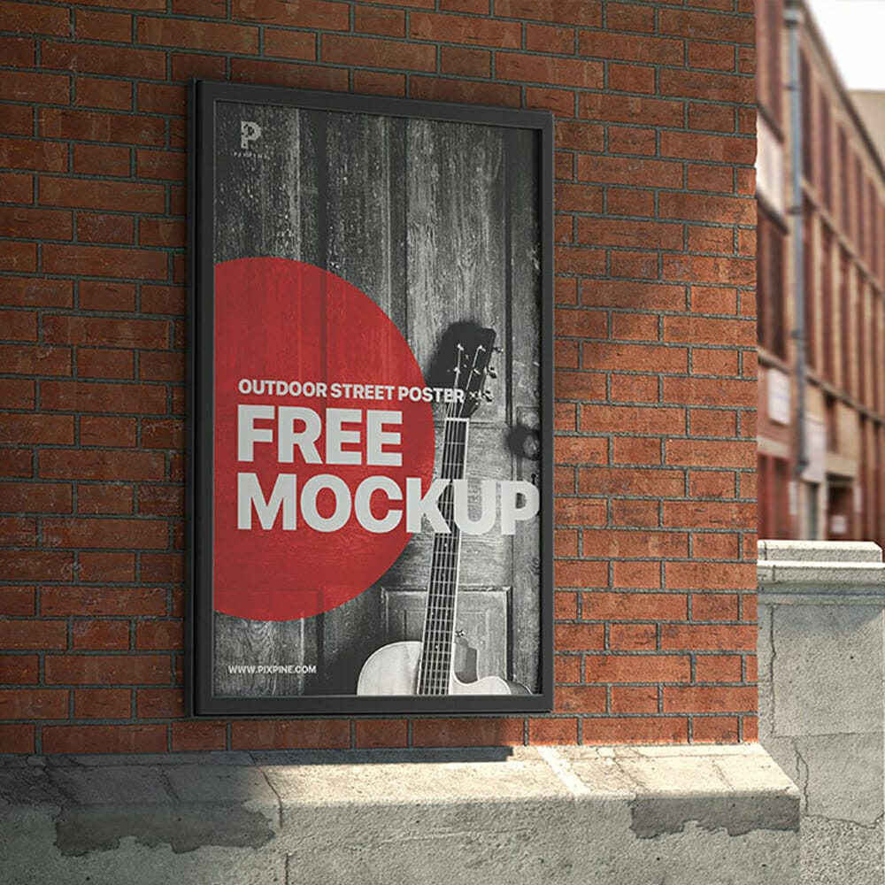 Free Outdoor Street Poster Mockup