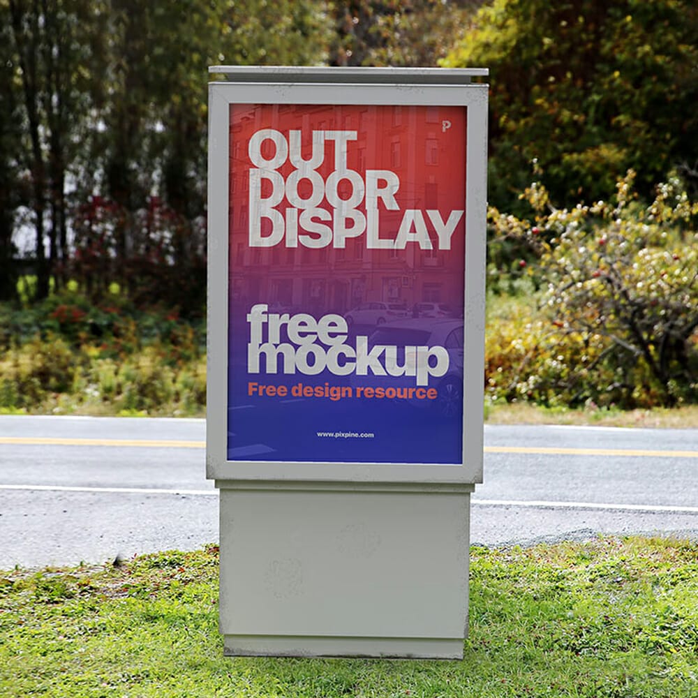 Free Outdoor Vertical Advertising Billboard Mockup