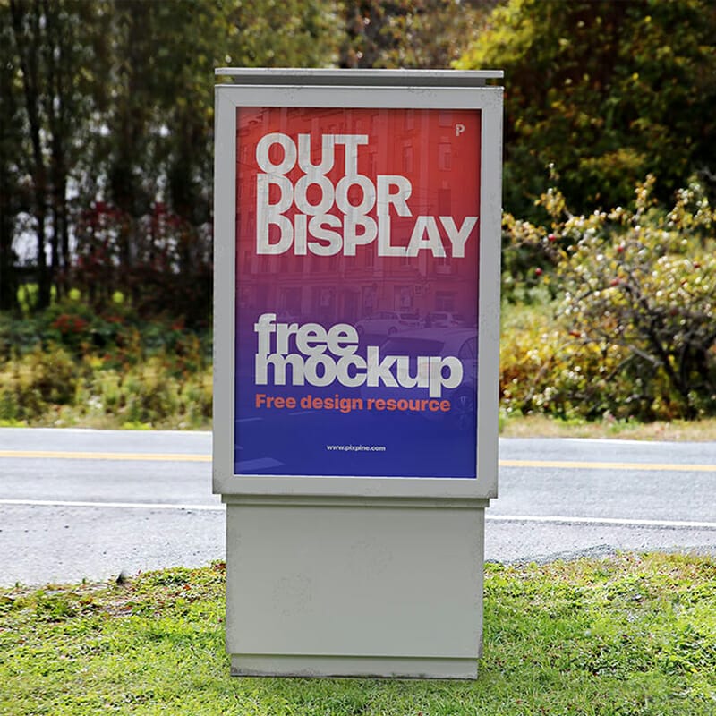 Free Outdoor Vertical Advertising Billboard Mockup