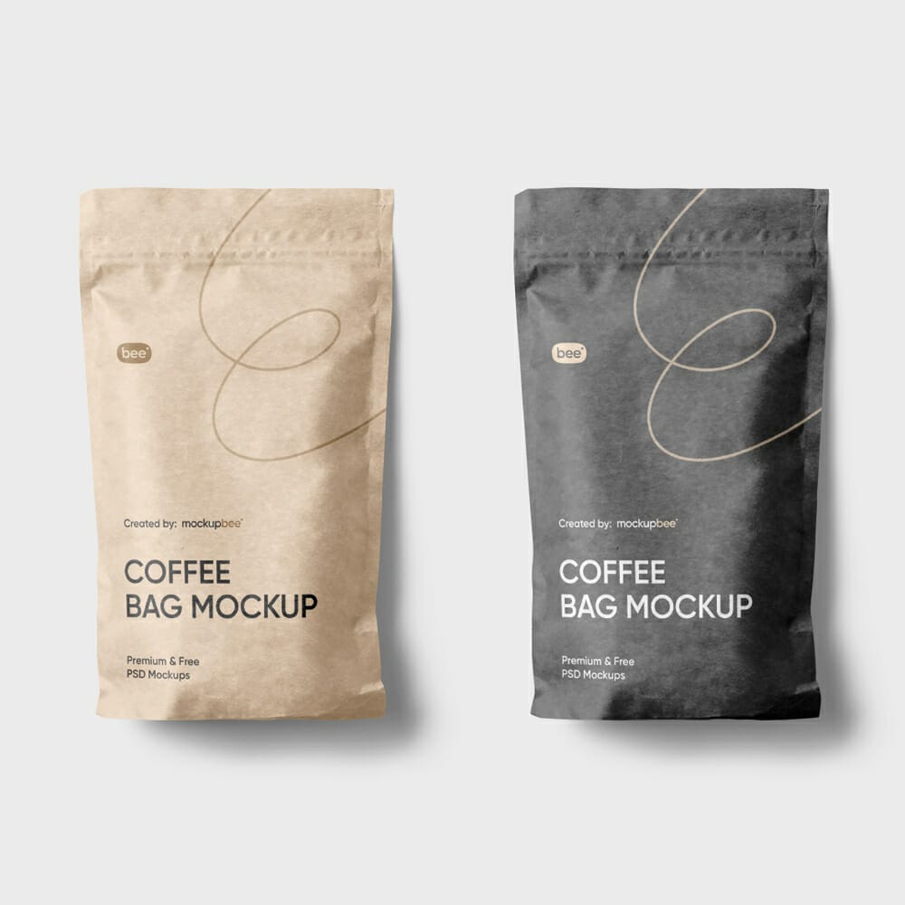 Free Paper Coffee Bag Mockup