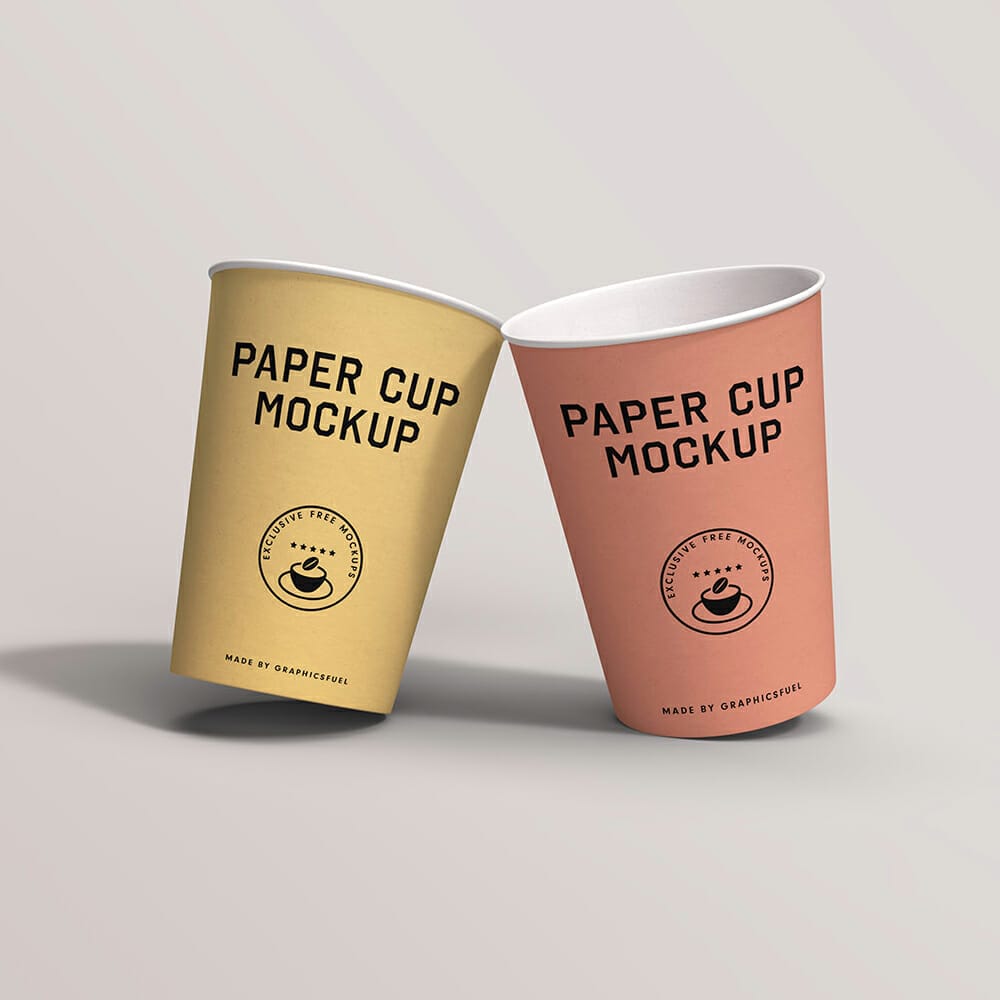 Free Paper Cups Mockup PSD