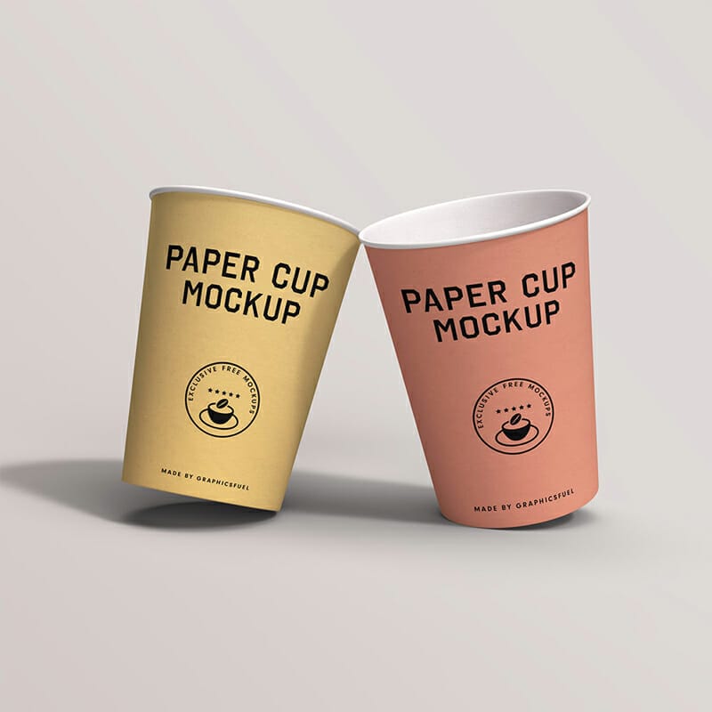 Free Paper Cups Mockup PSD