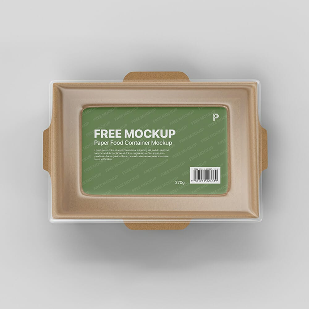 Free Paper Food Container Mockup