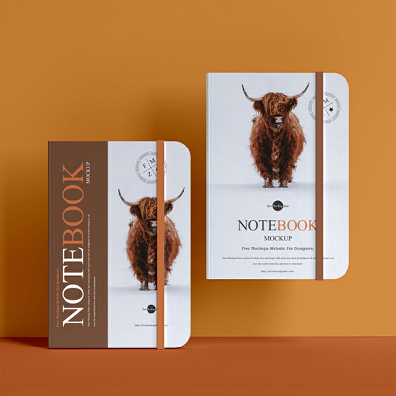 Free Premium Branding A5 Notebook Mockup