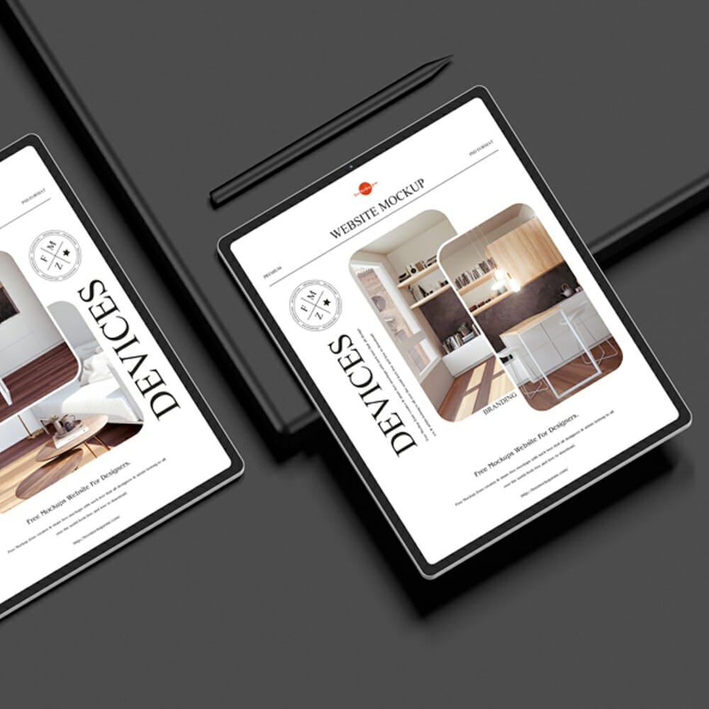 Free Premium Branding Devices Website Mockup