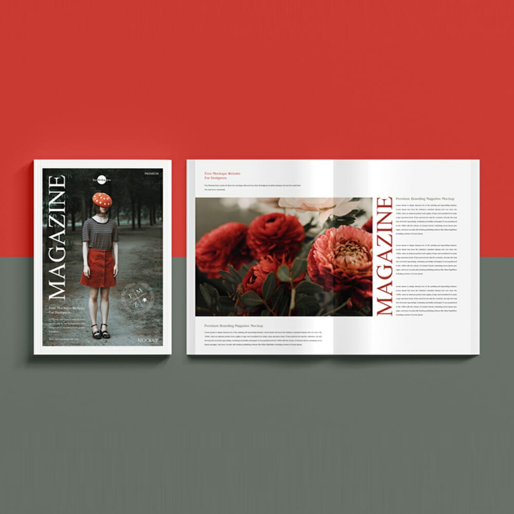 Free Premium Branding Magazine Mockup