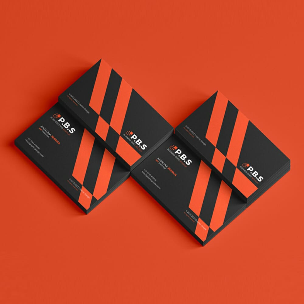 Free Premium Branding Stack Of Business Card Mockup