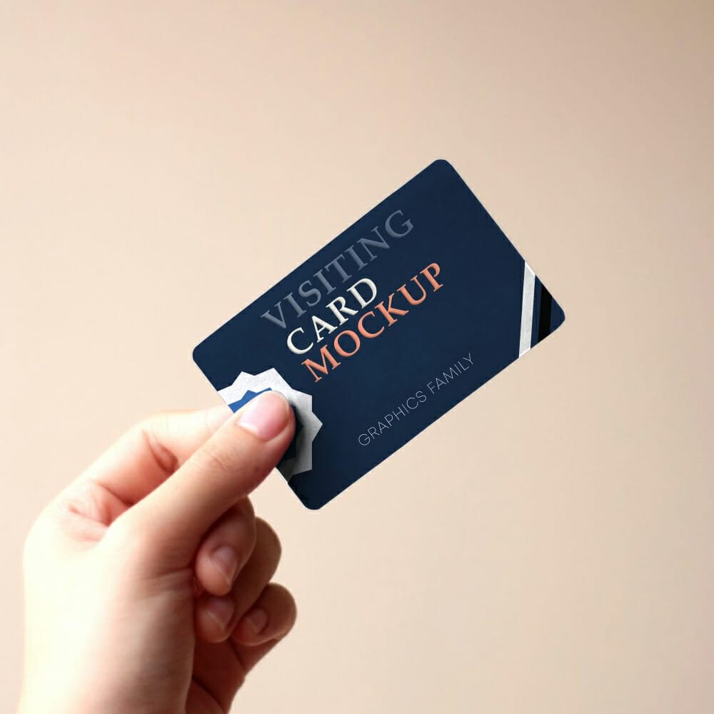 Free Premium Business Card In Hand Mockup