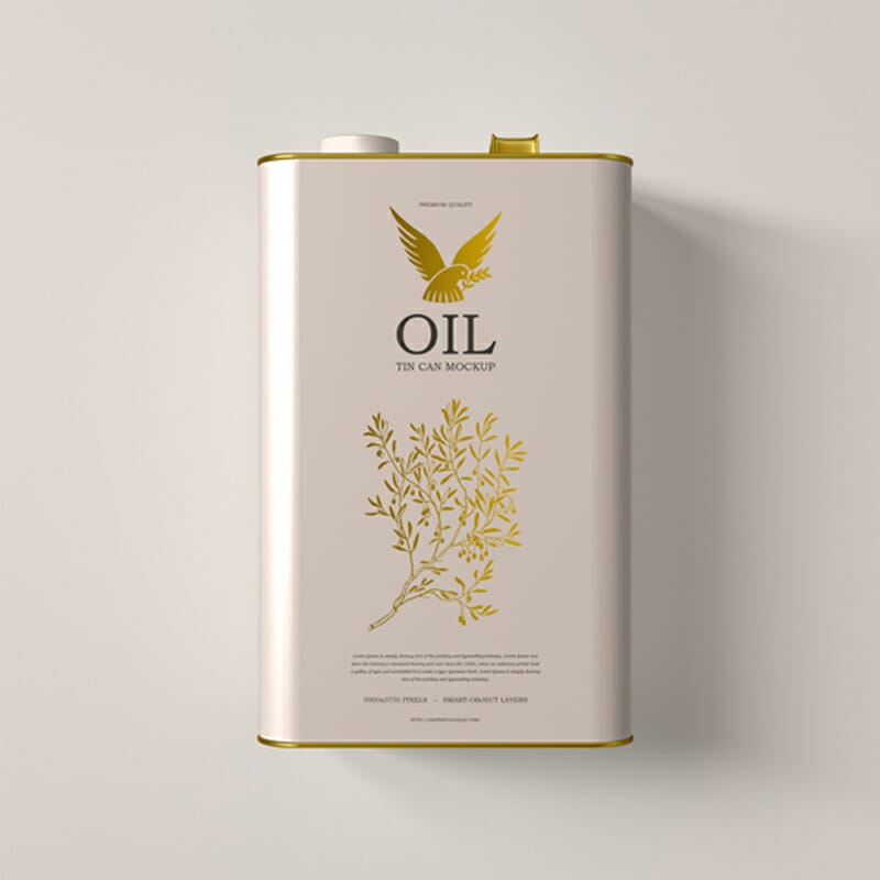 Free Premium Oil Tin Can Mockup