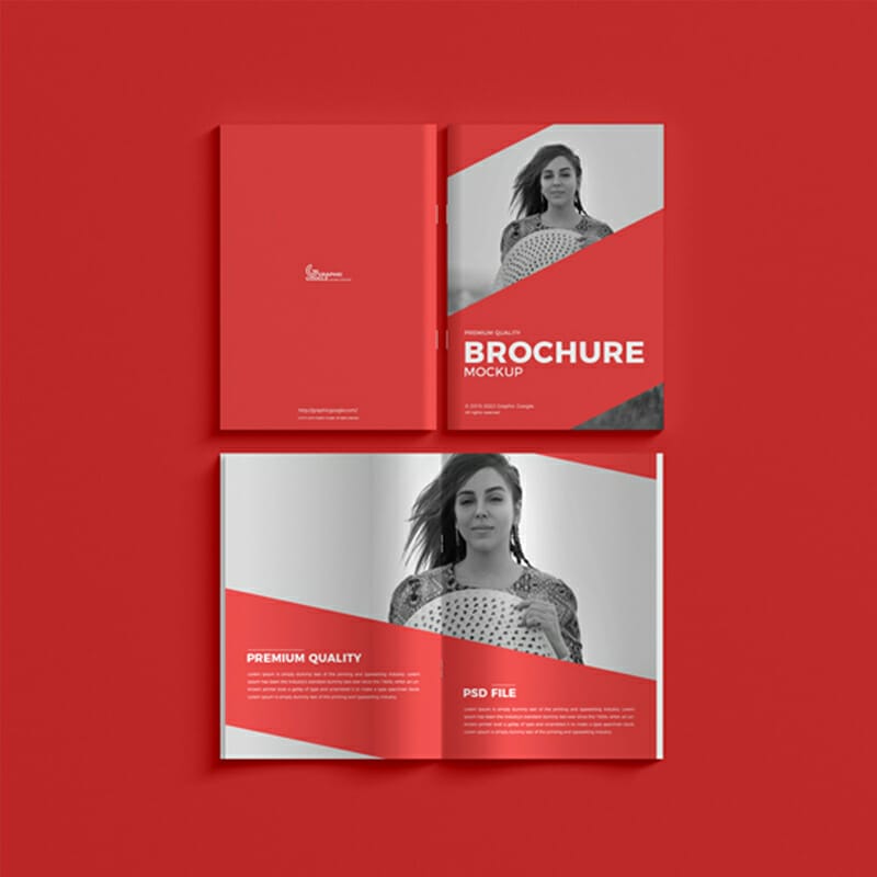 Free Premium Saddle Stitch Brochure Mockup