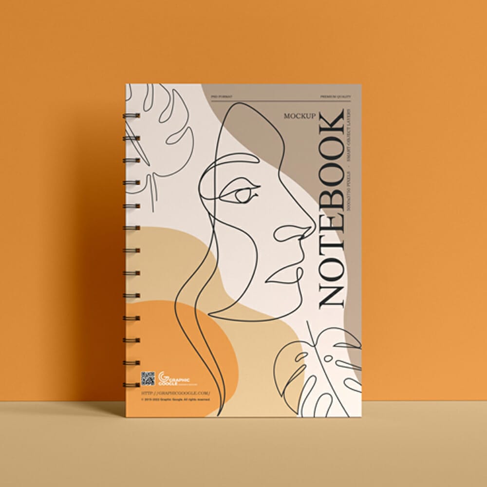 Free Premium Spiral A4 Notebook Mockup