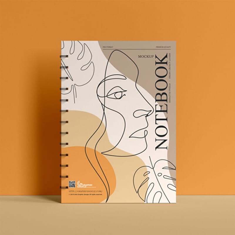 Free Premium Spiral A4 Notebook Mockup