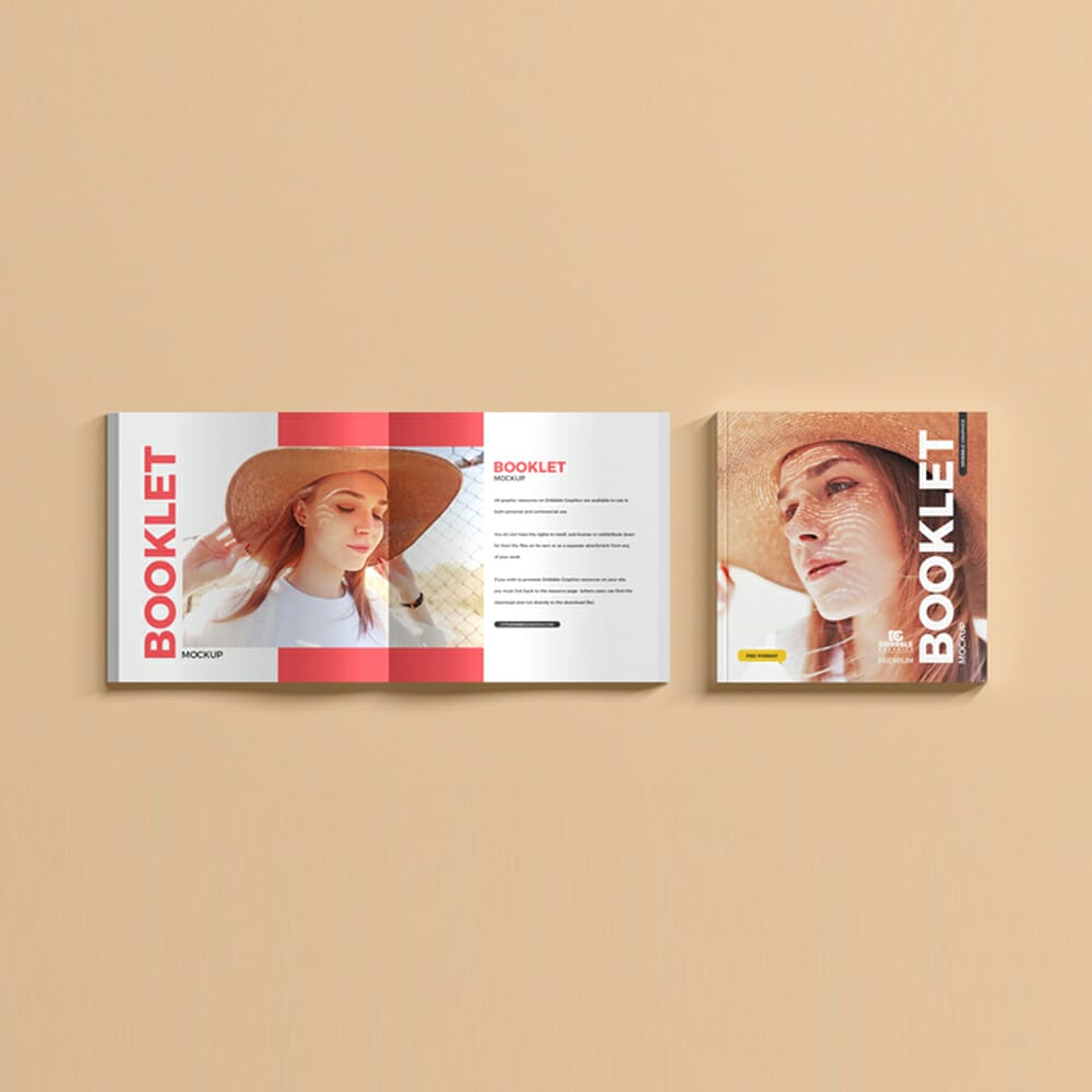 Free Premium Square Booklet Mockup