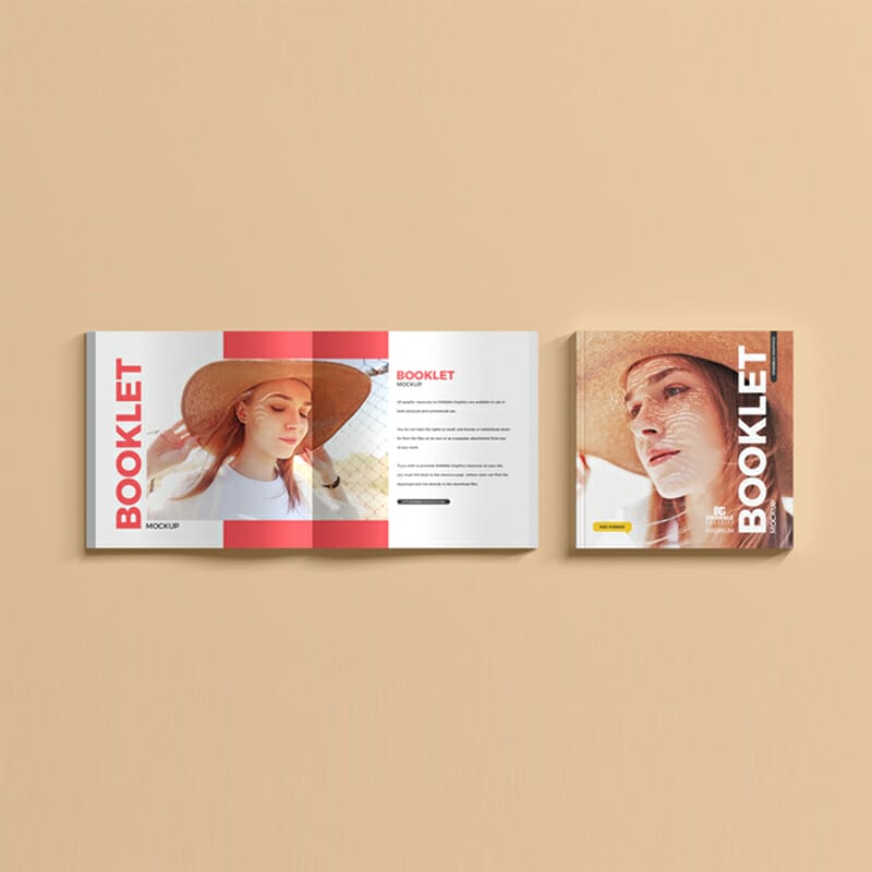 Free Premium Square Booklet Mockup