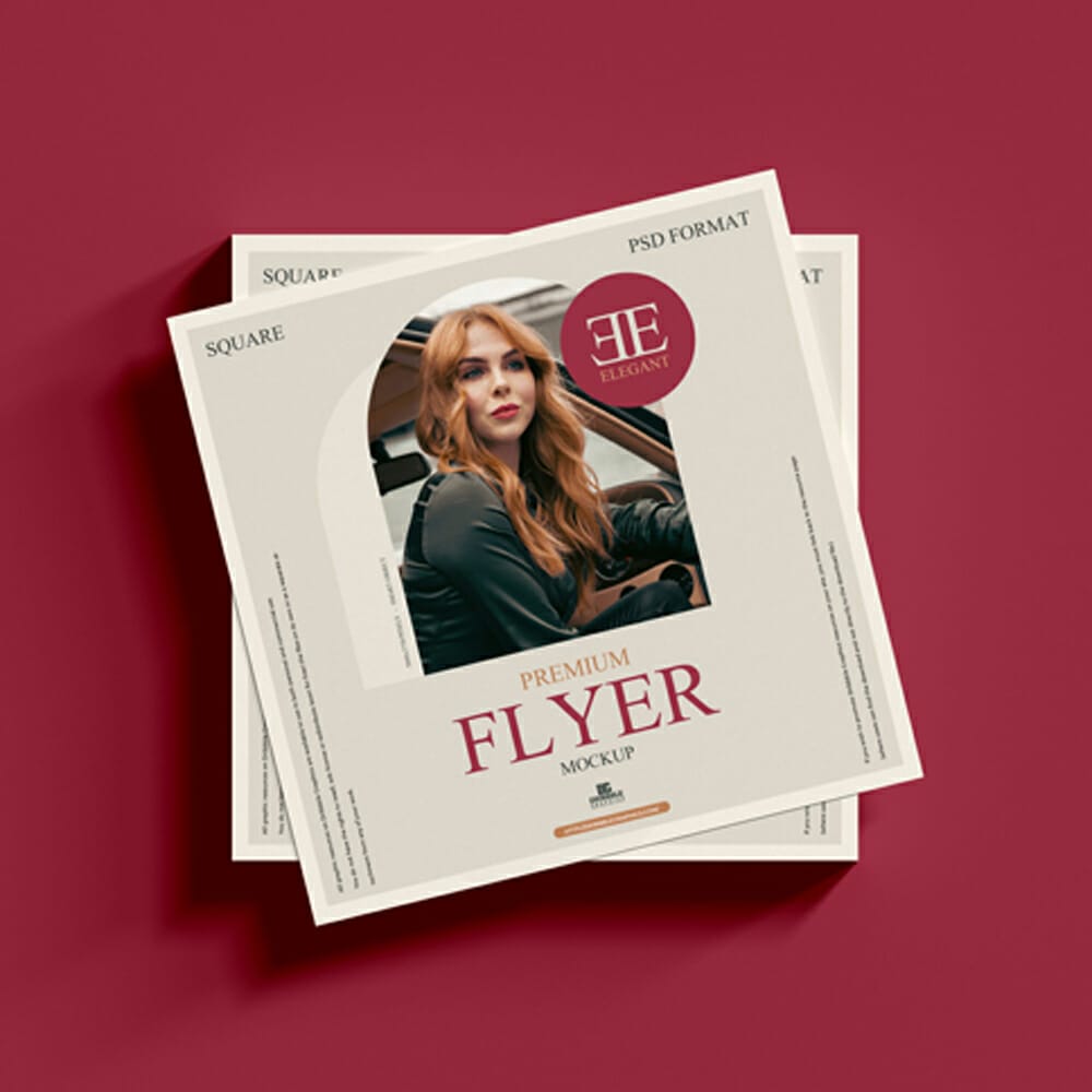 Free Premium Square Flyer Mockup