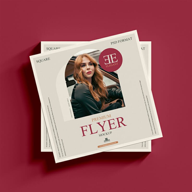 Free Premium Square Flyer Mockup