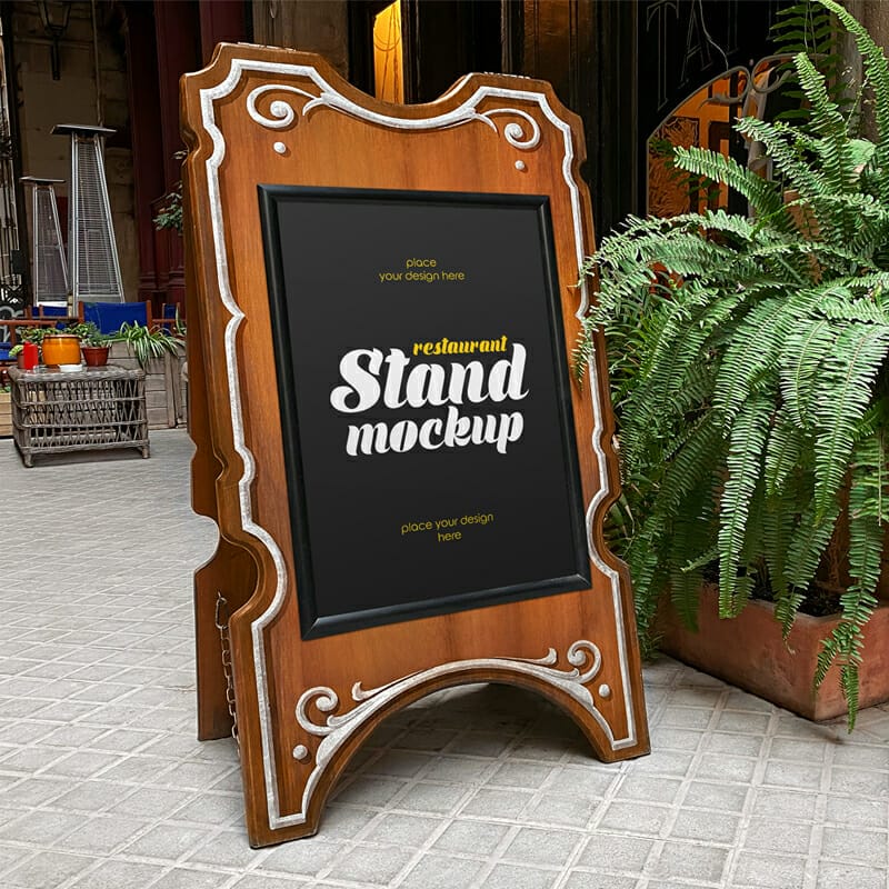 Free Restaurant Stand Mockup