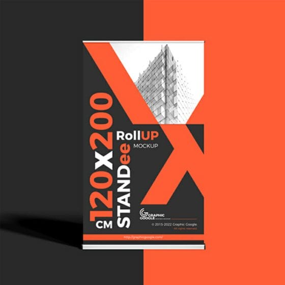 Free 120×200 cm RollUp Standee Mockup