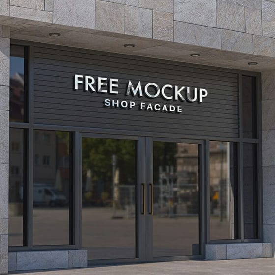 Free Storefront Facade Logo Mockup