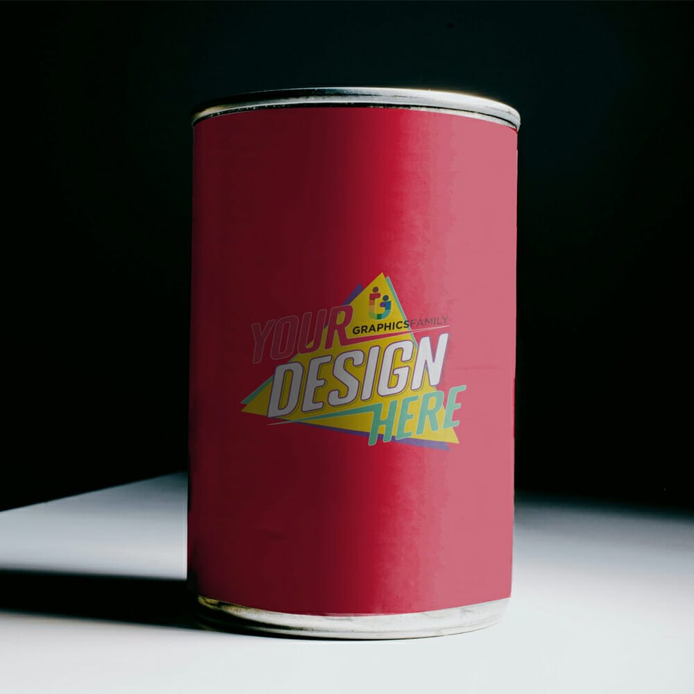 Free Tin Can Design Mockup PSD