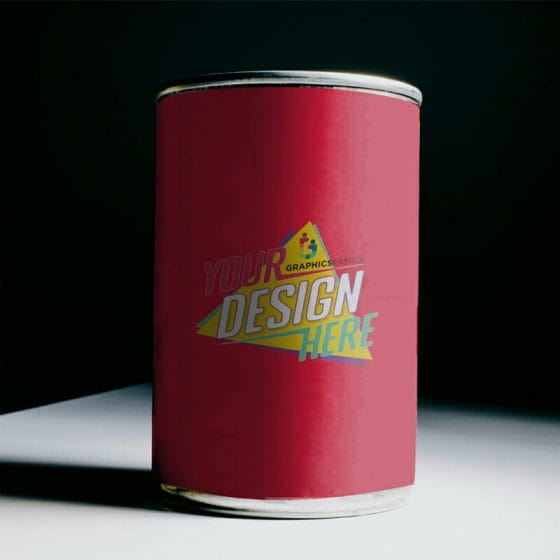 Free Tin Can Design Mockup PSD